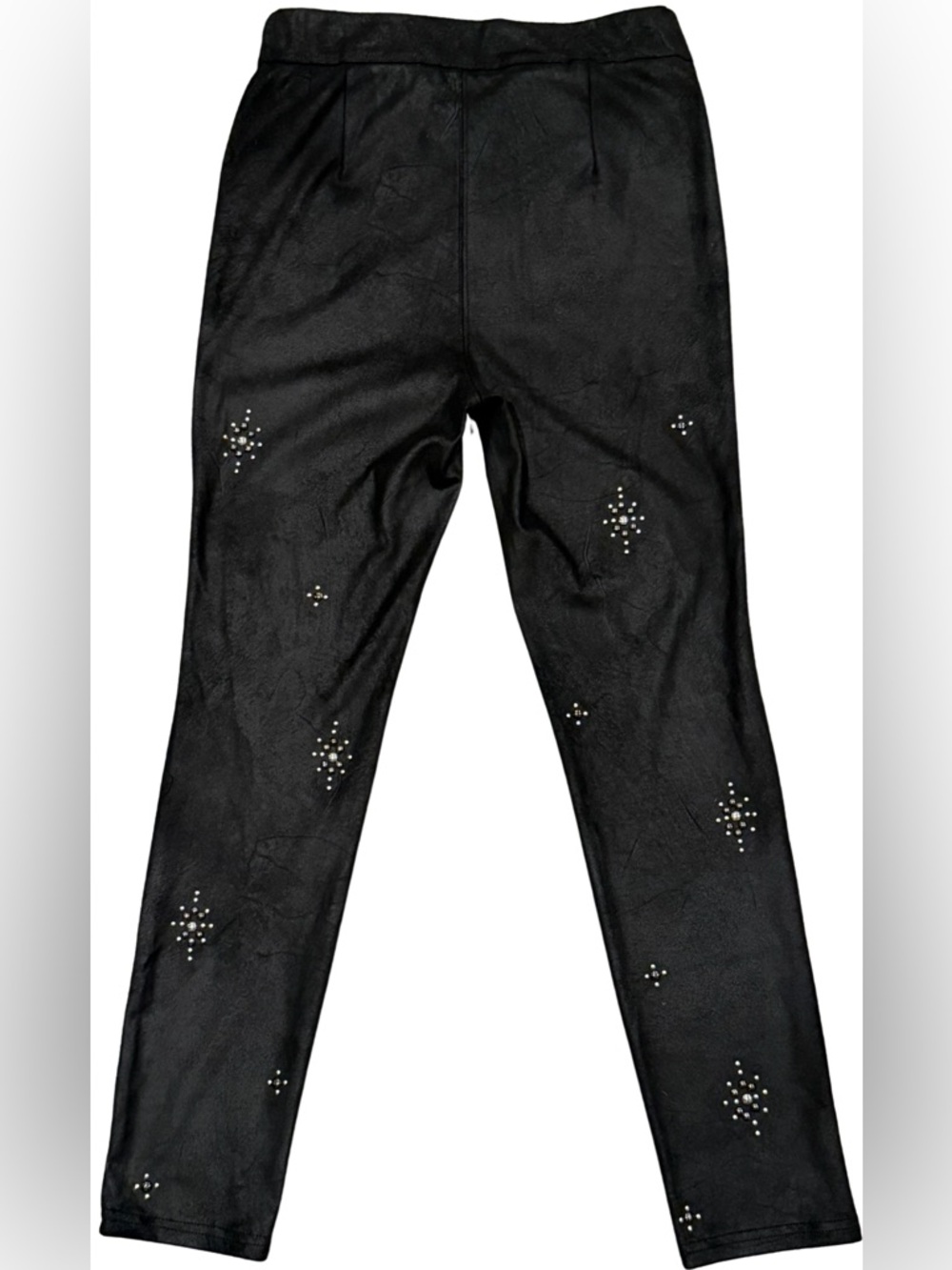 Free People Star Studded Faux Suede Vegan Leather Leggings Black 27 Bohemian - Picture 6 of 8